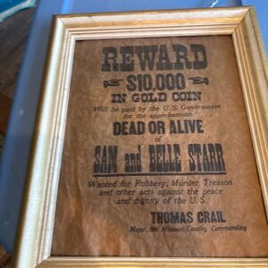 Wanted poster Sam and Belle Starr